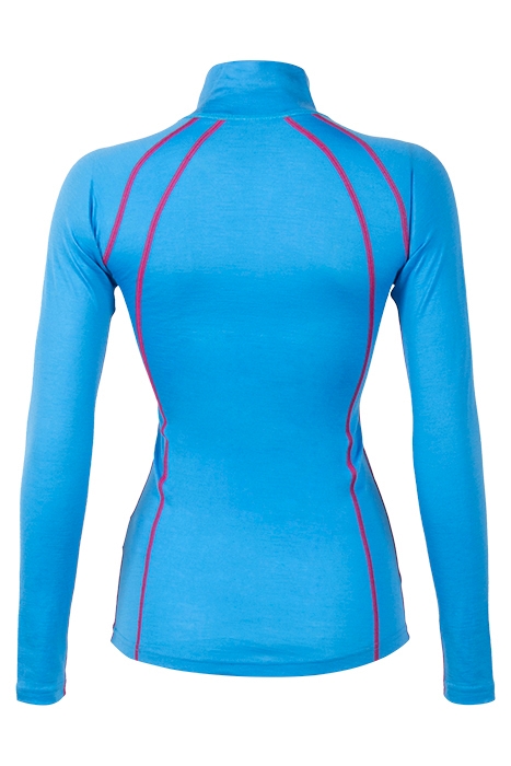 FJELLRAPP LADY HALF ZIP BRIGHT SEA BLUE / HOT PINK 2