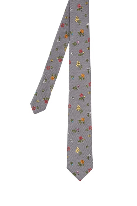 MEN TIE FLORAL GREY 1
