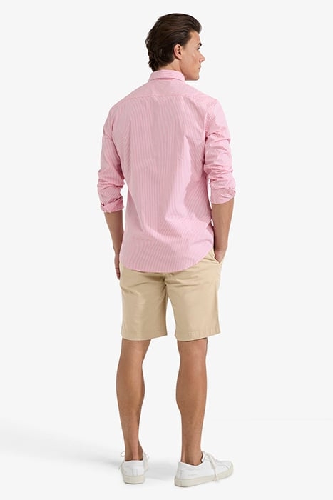 STRIPED POPLIN SHIRT CORAL RED 3