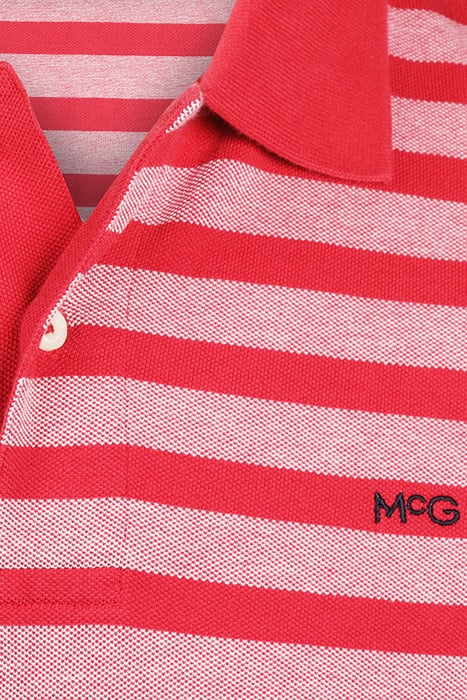 OXFORD PIQUEE STRIPE POLO RED 3