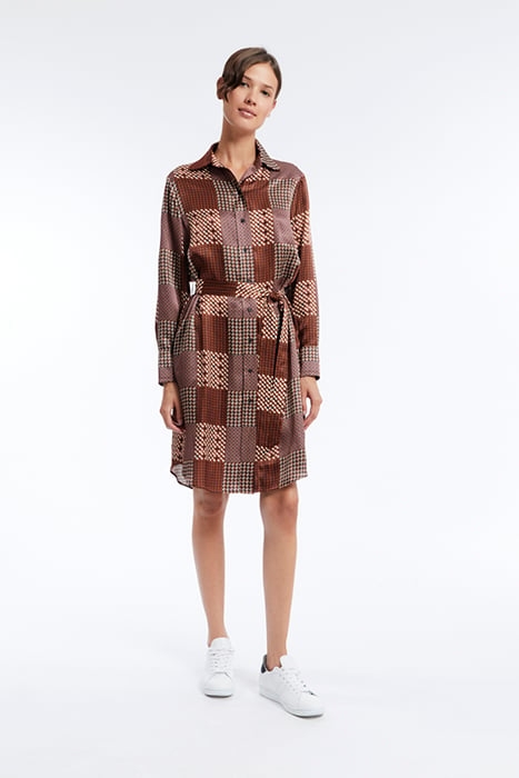 AMOUR SHIRT DRESS PATCHWORK CAMEL 1