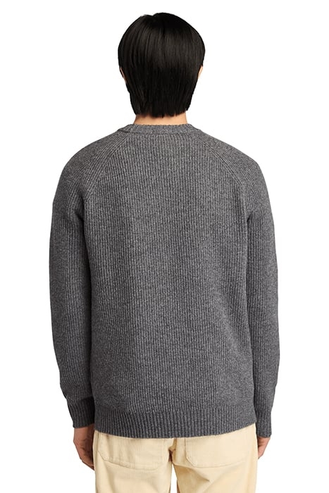 PHILLIPS BROOK RAGLAN SLEEVE CREW NECK SWEATER DARK GREY HEA 2
