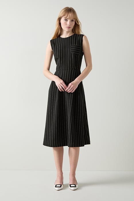 ELLIS STRIPE MIDI DRESS CREAM 1