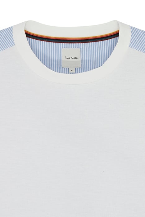 MENS TSHIRT CONTRAST PANEL WHITE 3