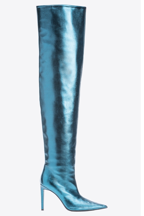 PLEYEL CUISSARD PELLE LAMINATA PETROL BLUE-PACIFIC BLUE 1