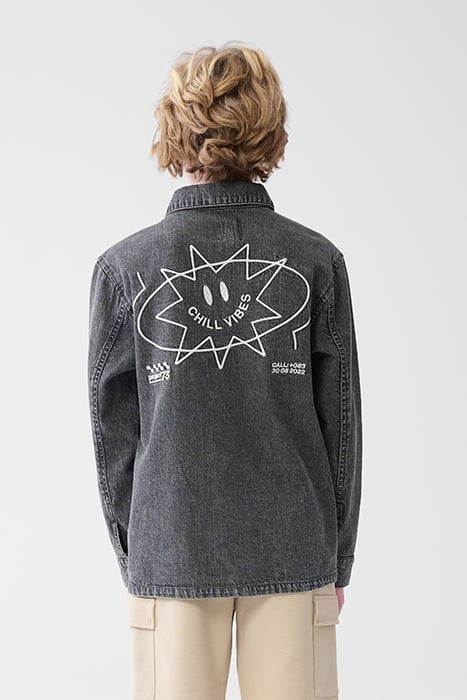 BAA-SBSMILE DENIM OVERSHIRT DARKGREY 2