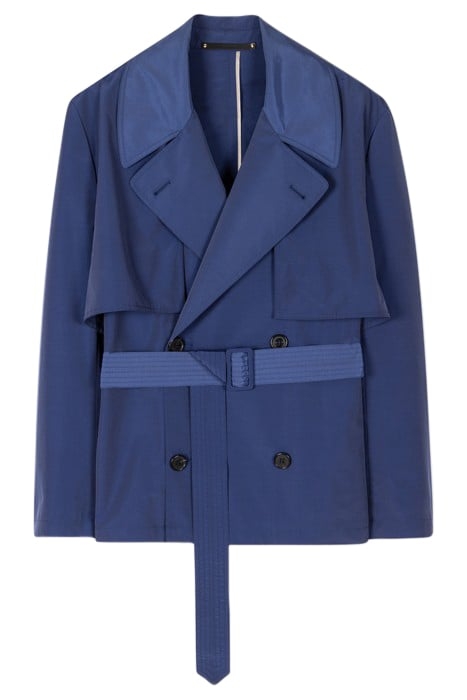 MENS SHORT COAT WITH BELT INDIGO 4