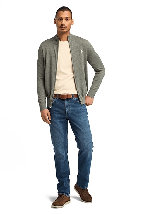 WILLIAMS RIVER COTTON YD FULL ZIP SWEATER DARK GREY HEATHER 3