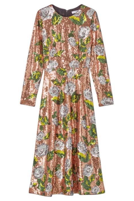 MARCEL SEQUIN MIDI DRESS ROSE GOLD/BLACK 4