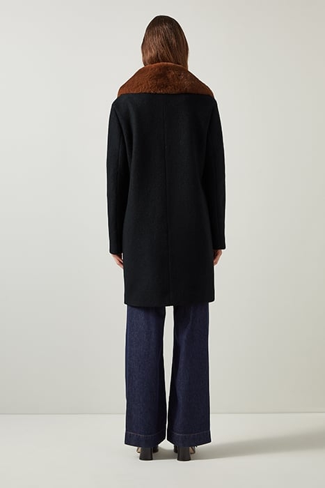 ASTER BOUCLE SINGLE BREASTED COAT BLACK 3