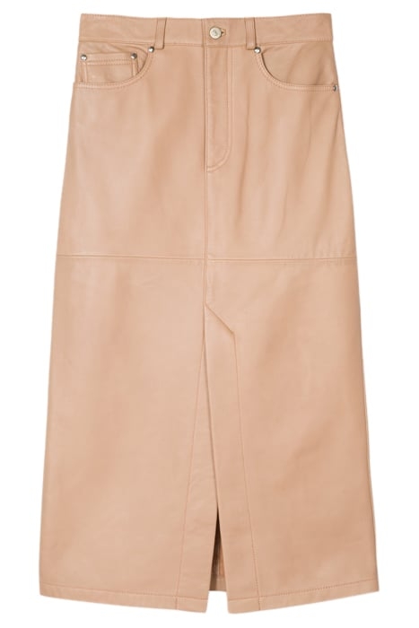WOMENS SKIRT LEATHER TAN 1