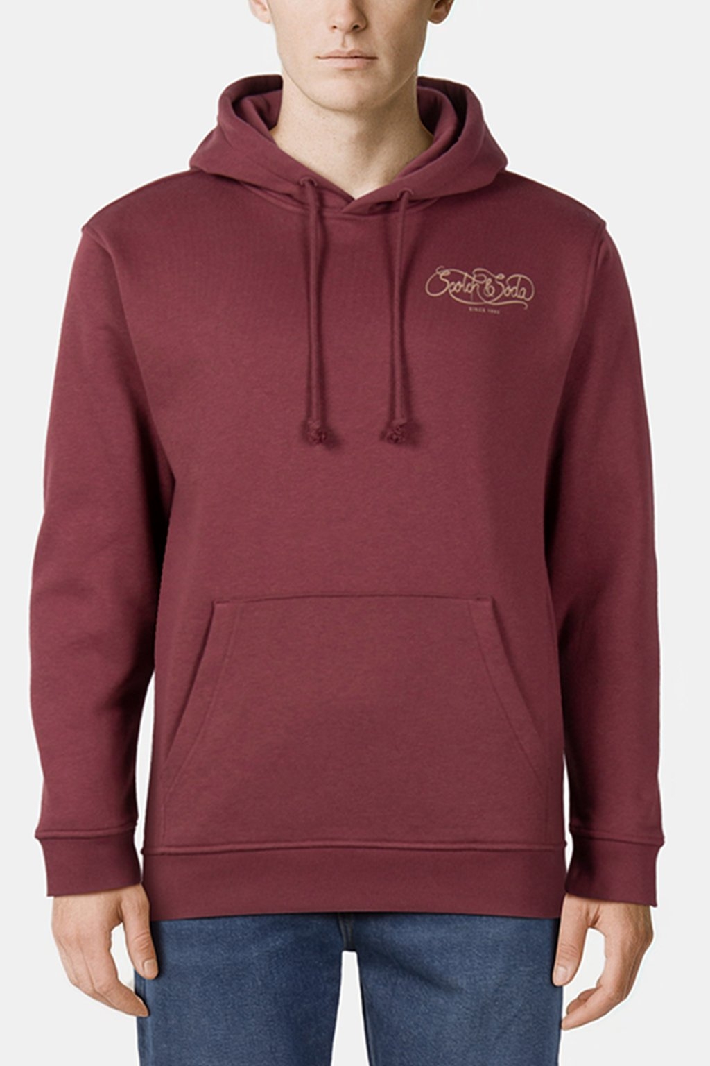 RELAXED FIT FLEECE GRAPHIC HOODIE WINE 1
