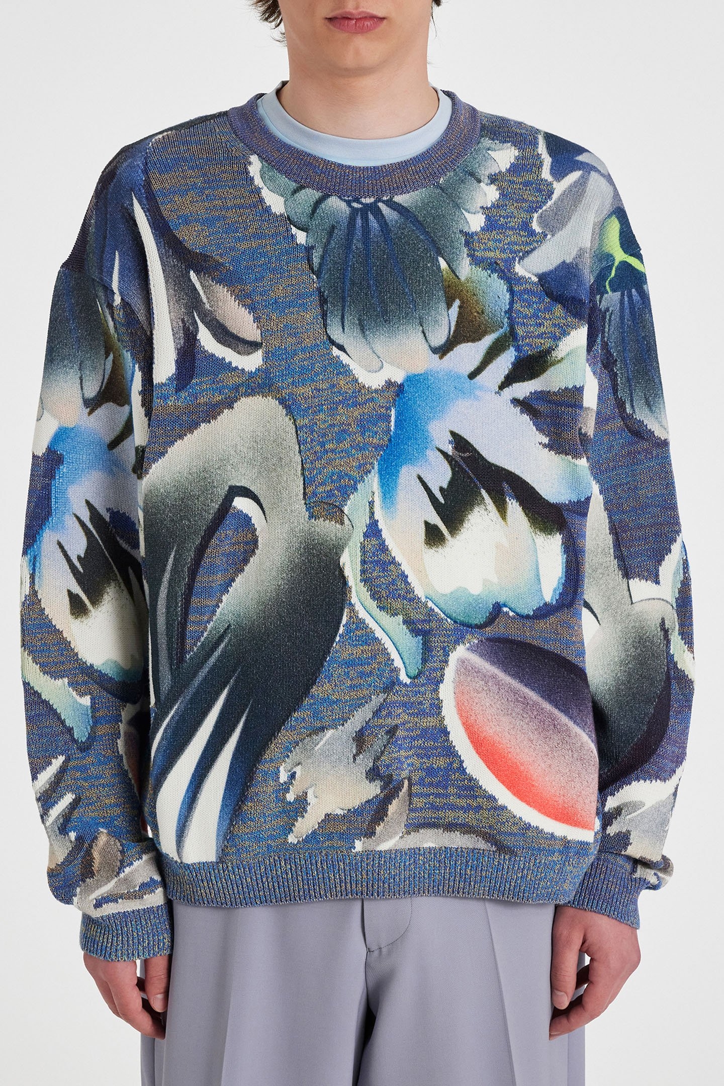 MENS SWEATER CREW NECK INDIGO 1