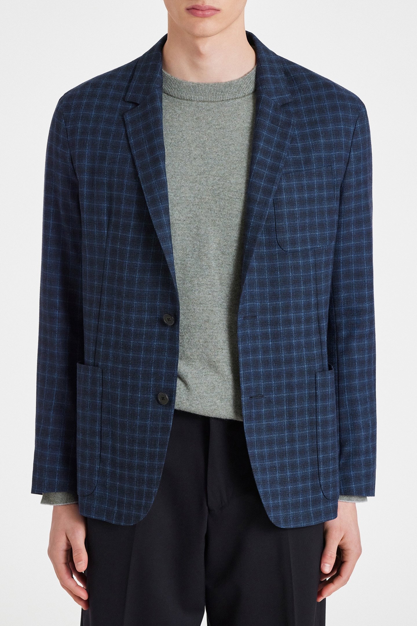 MENS 2 BTN PATCH POCKET JACKET INKY BLUE 1