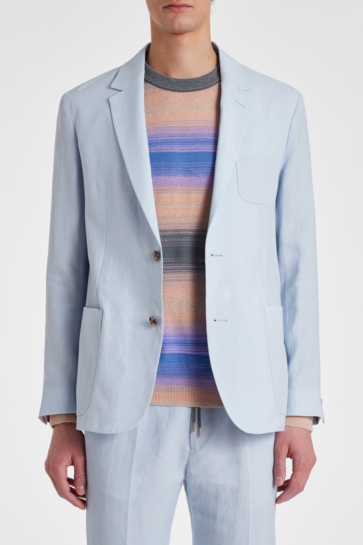 MENS 2 BTN PATCH POCKET JACKET BLUE 1