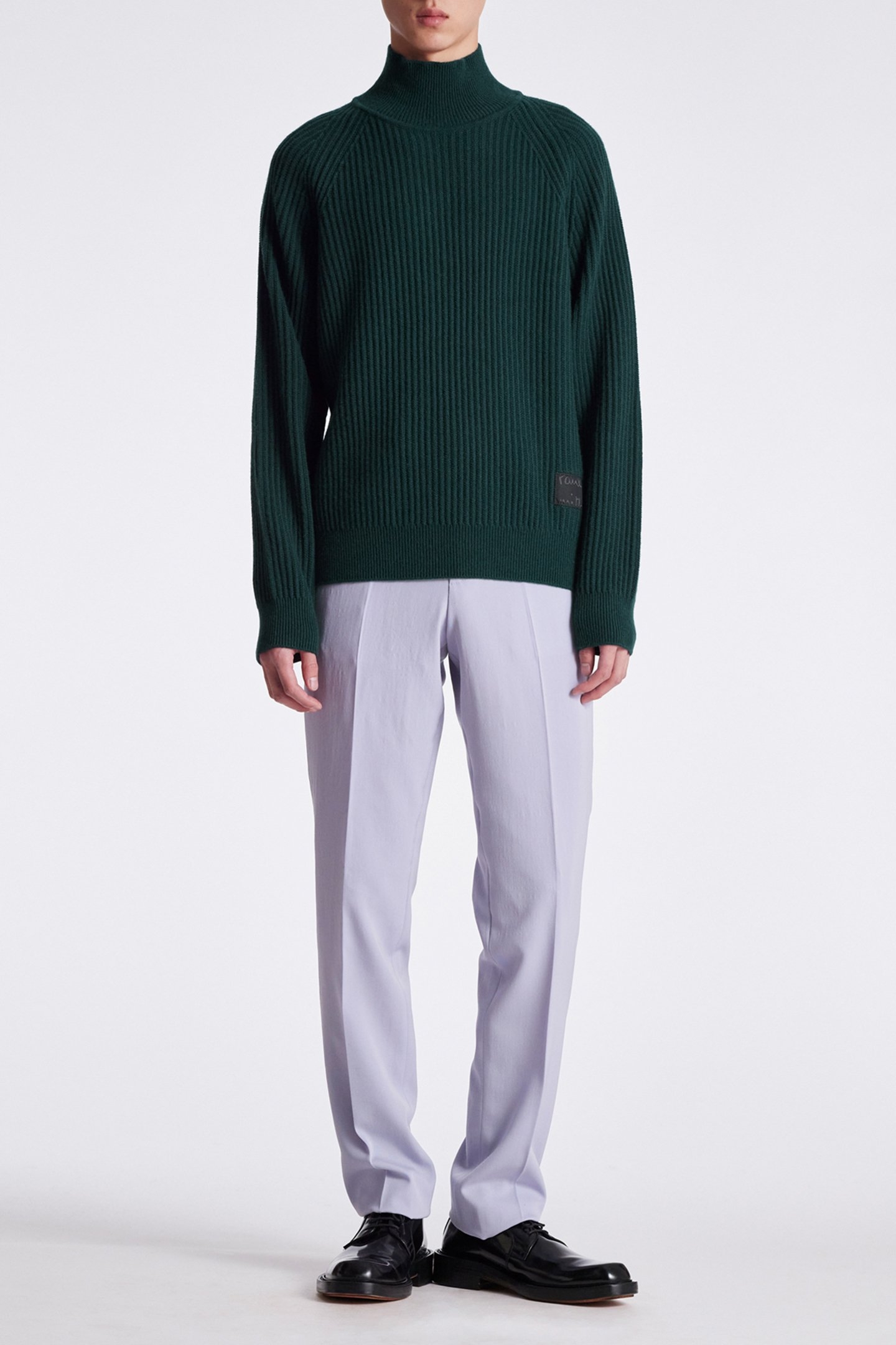 GENTS PULLOVER ROLL NECK BOTTLE GREEN 3