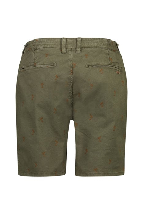 MEN STRETCH SHORT PALMTREE MOSS GREEN 4