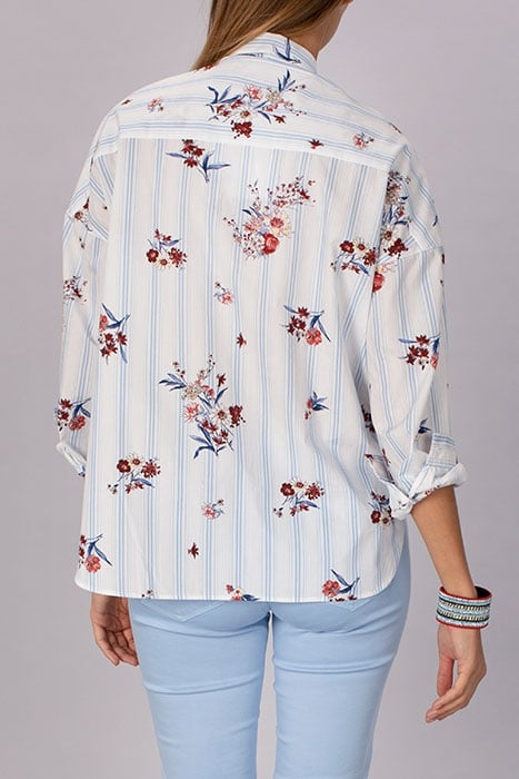 OVERSIZED COTTON FLOWER SHIRT BLUE 2