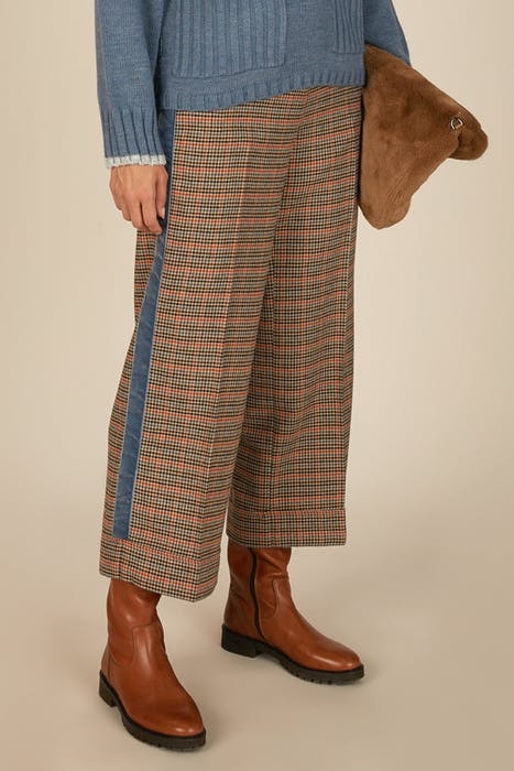 WIDE CHECKERED PANTS BLUE W90043 2