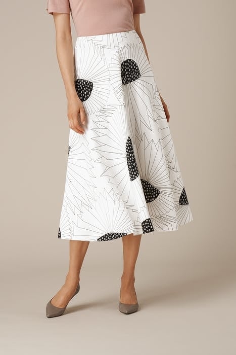 MEGHAN MIDI SKIRT PRI-BLACK/WHITE 1