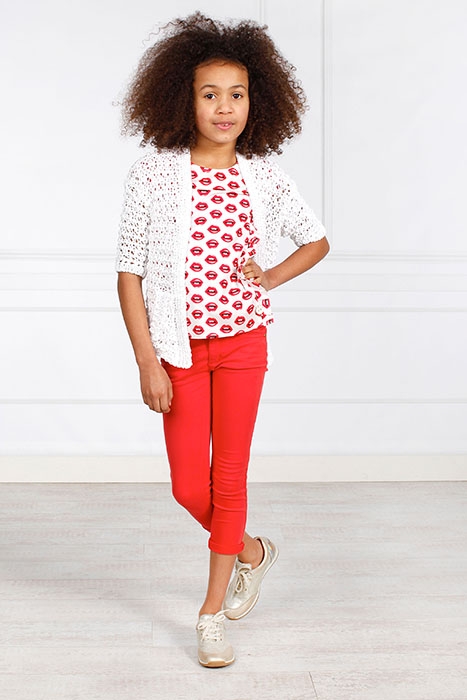 SHORT FANCY CARDIGAN 1/2 SL WHITE 1