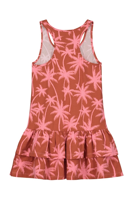 GIRLS SAMOA DRESS VACATION PALM SPICE ROUTE BROWN 2