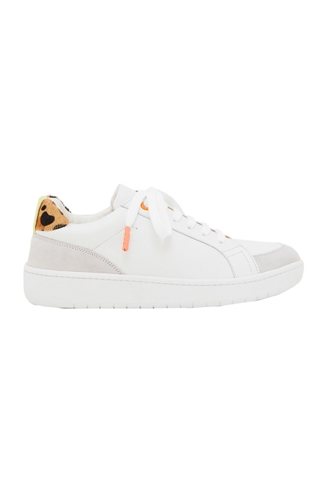 LEATHER LACE UP TRAINER WHITE 1