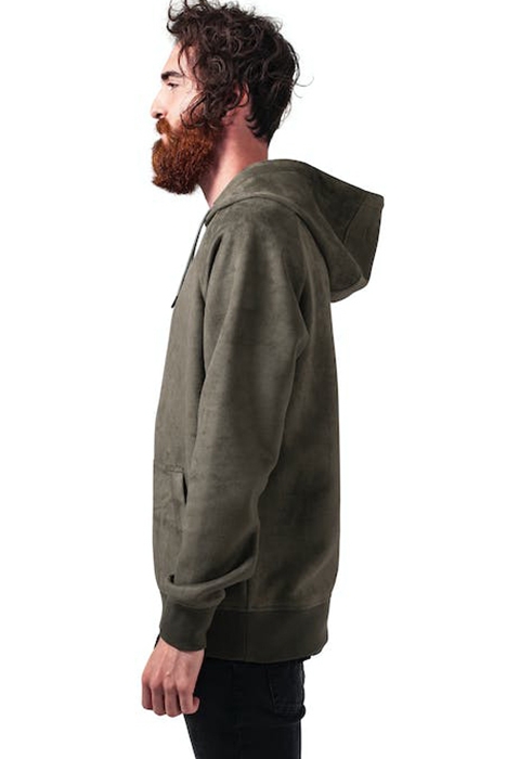 IMITATION SUEDE HOODY OLIVE 5