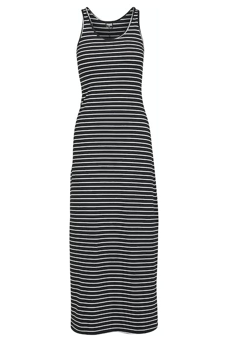 LADIES LONG RACER BACK DRESS BLACK/WHITE 1