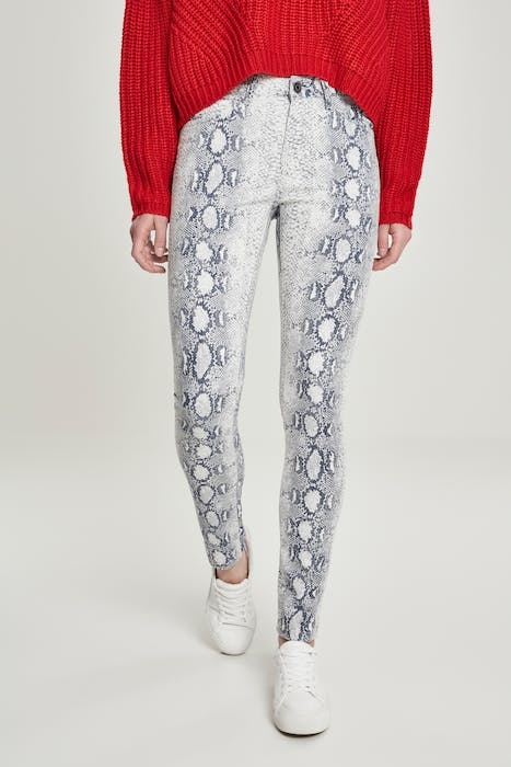 LADIES ANIMAL STRETCH TWILL SKINNY PANTS OFFWHITE SNAKE 2