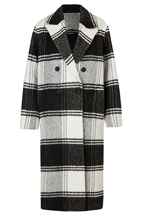 LOTTIE CHECK COAT BLACK/WHITE 1