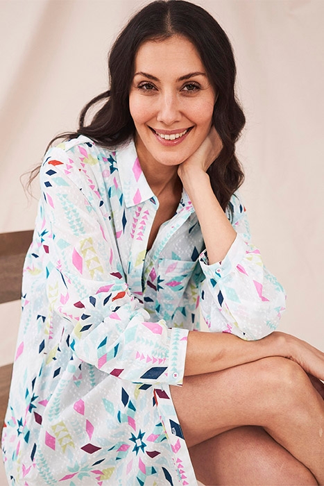 EFFIE LONGLINE SHIRT IVORY PRINT 4