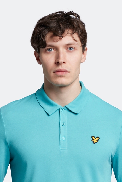 LONG SLEEVE LIGHT POLO SHIRT RETRO BLUE 4