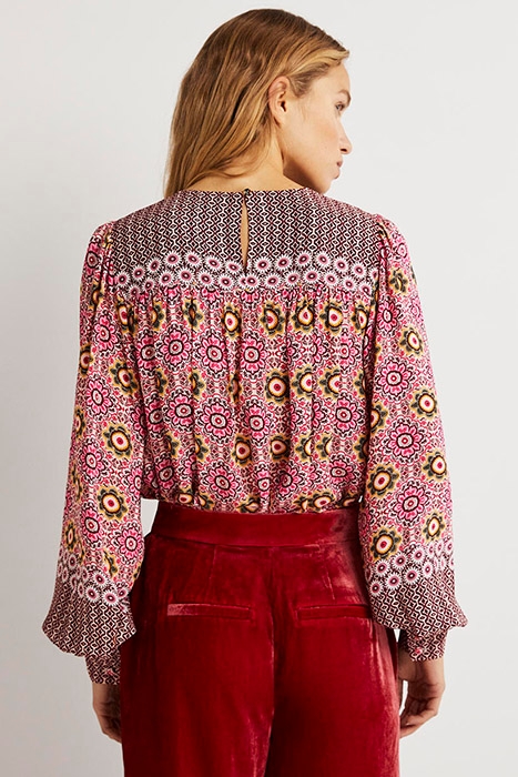 PRINTED YOKE DETAIL TOP PNK 2