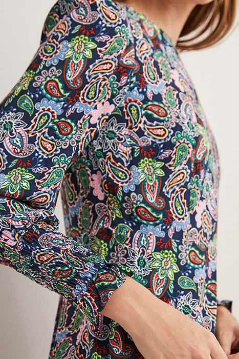 SMOCKED CUFF MIDI DRESS NVY 4