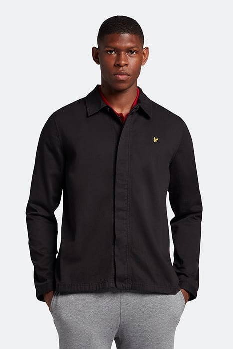 WASHED DRILL OVERSHIRT JET BLACK 1