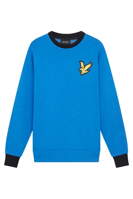 BLOCK MARL SWEATSHIRT BRIGHT BLUE MARL/JET BLACK 5