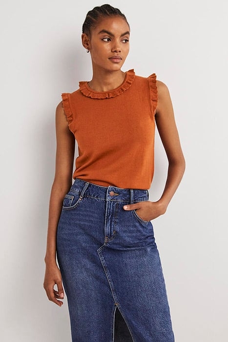 MERINO KNITTED TANK TOP BRN 1