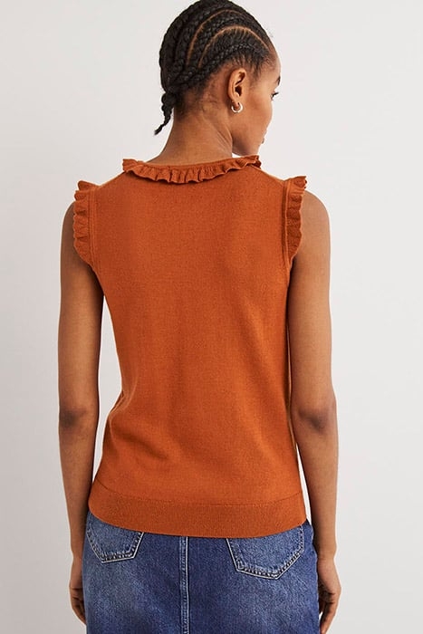 MERINO KNITTED TANK TOP BRN 2