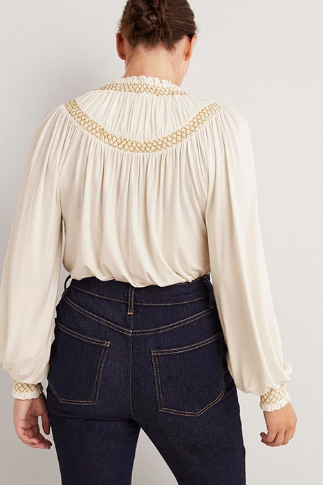 SMOCKED YOKE METALLIC TOP IVO 2