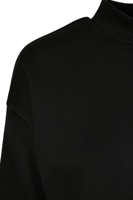 LADIES CROPPED OVERSIZED SWEAT HIGH NECK CREW BLACK 7