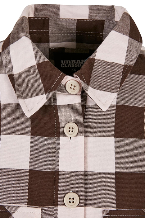 LADIES FLANELL PADDED OVERSHIRT PINK/BROWN 8