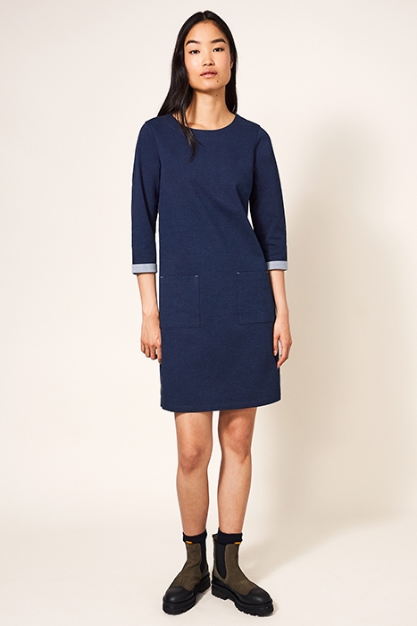 SKYE COTTON DENIM JERSEY DRESS DARK DENIM 2