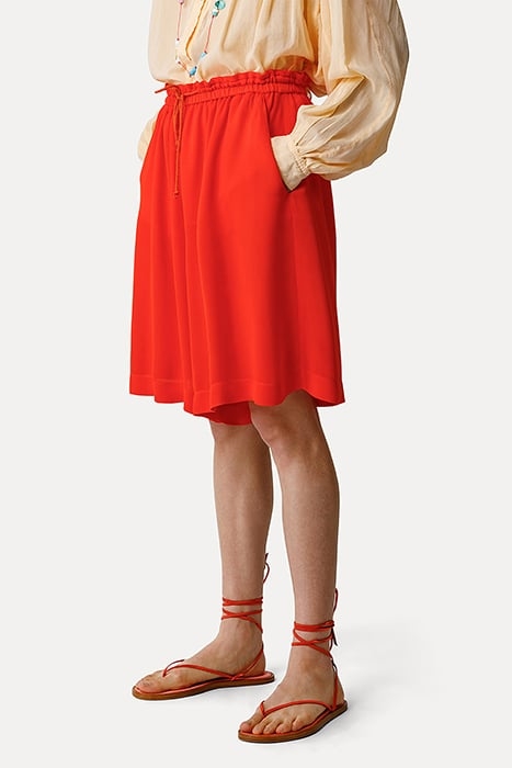 ECO FRIENDLY VISCOSE GEORGETTE TRACK SHORTS ORANGE 2