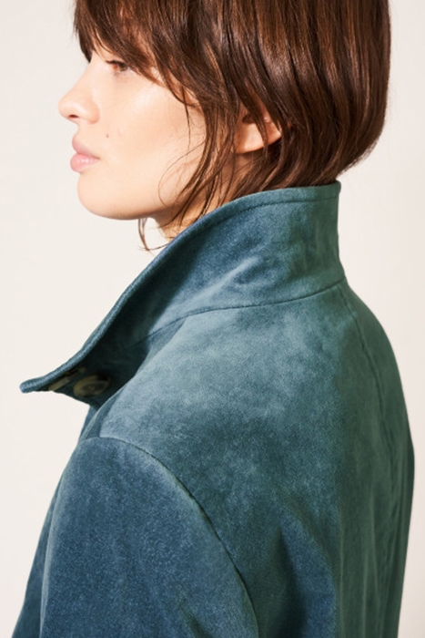 KARLA VELVET COAT MID TEAL 2
