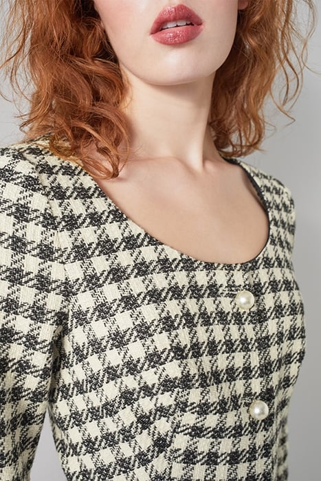 KEELER SHIRT DRESS BLACK/CREAM 4