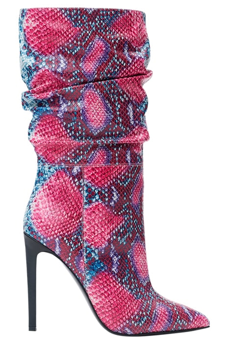 PYTHON-EMBOSSED MID-CALF BOOTS RED SNAKE 1