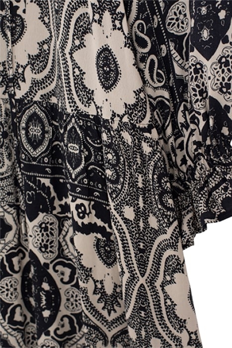 WOMEN'S SCARF-PRINT VISCOSE CREPE SHORT DRESS 6