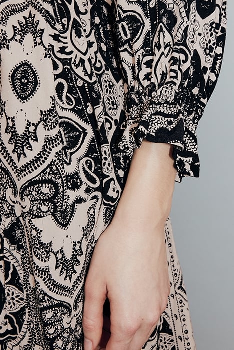 WOMEN'S SCARF-PRINT VISCOSE CREPE SHORT DRESS 5