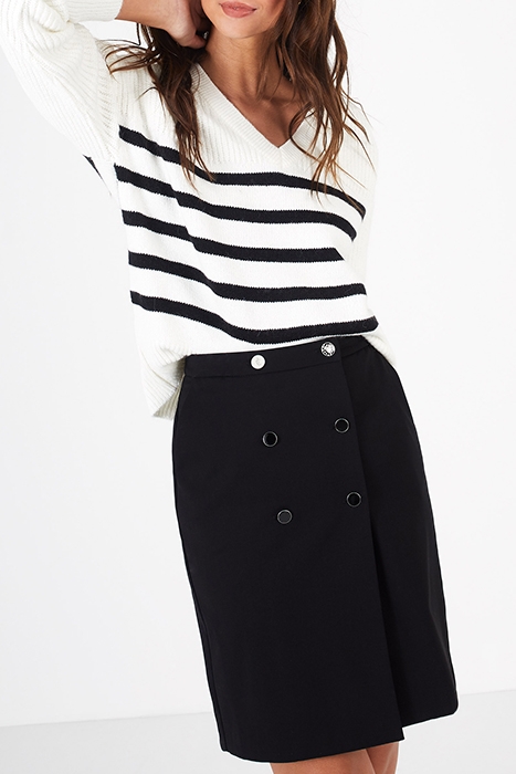 BLACK DOUBLE-BREASTED SHORT SKIRT 5